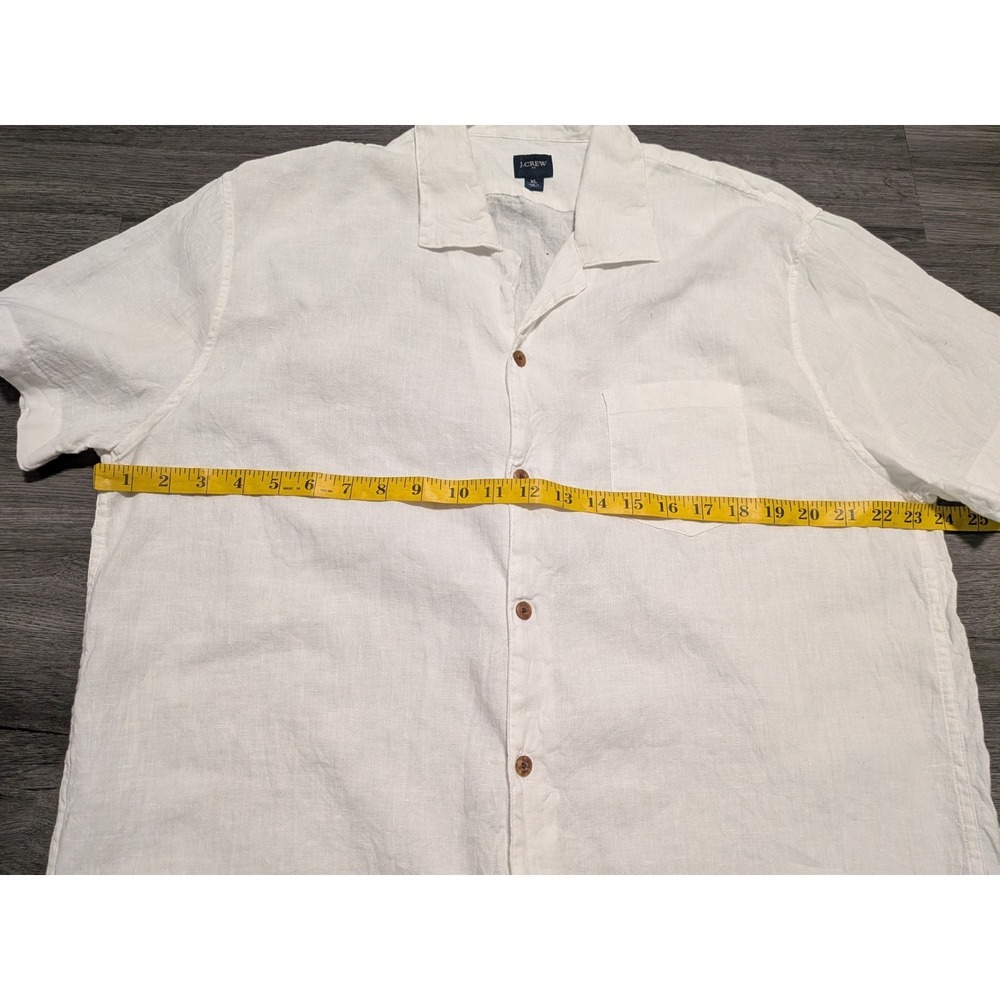 J.‎ Crew Men's White Linen Cotton Blend Button Down Short Sleeve Shirt Size XL - Picture 5 of 6
